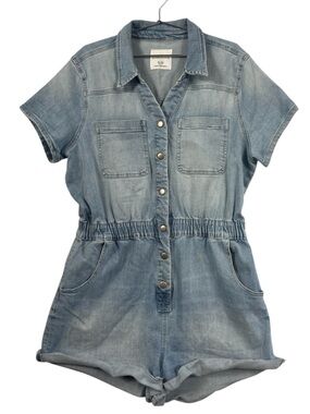 Celebrity Pink Denim Romper XL Blue Jean Shorts One Piece